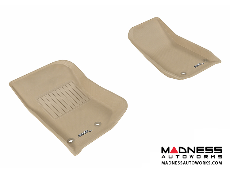 Jeep Wrangler / Unlimited Floor Mats (Set of 2) - Front - Tan by 3D MAXpider